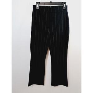 Sanctuary X Anthropologie Women's Black Pinstripe Cropped Pants Business Wear Sm